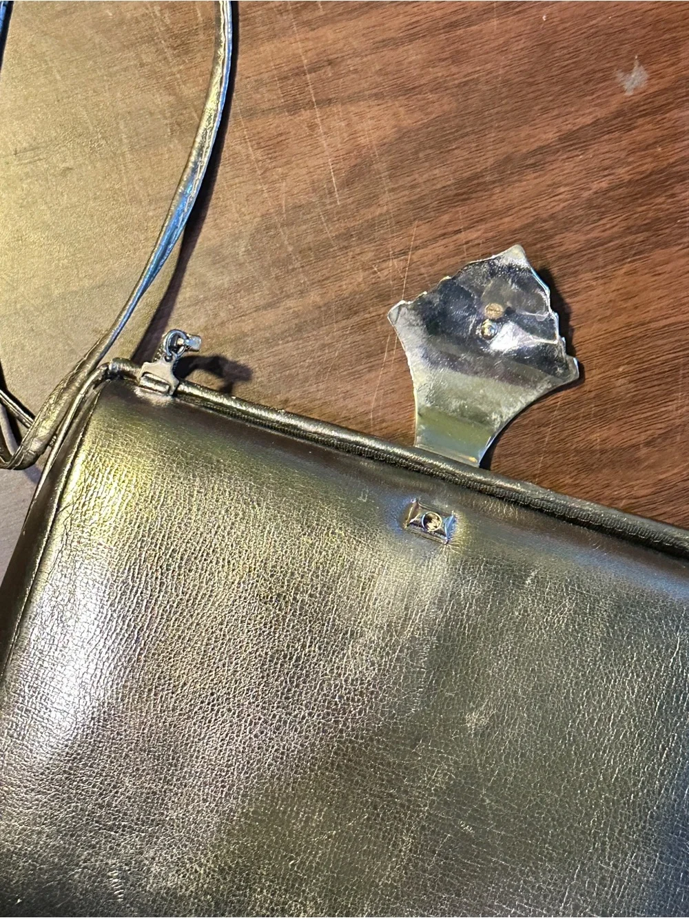 Saks Fifth Avenue Metallic Silver Wristlet Clutch